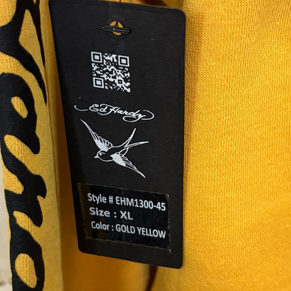 Ed Hardy Yellow Tiger Graphic Hoodie - Picture 7 of 9